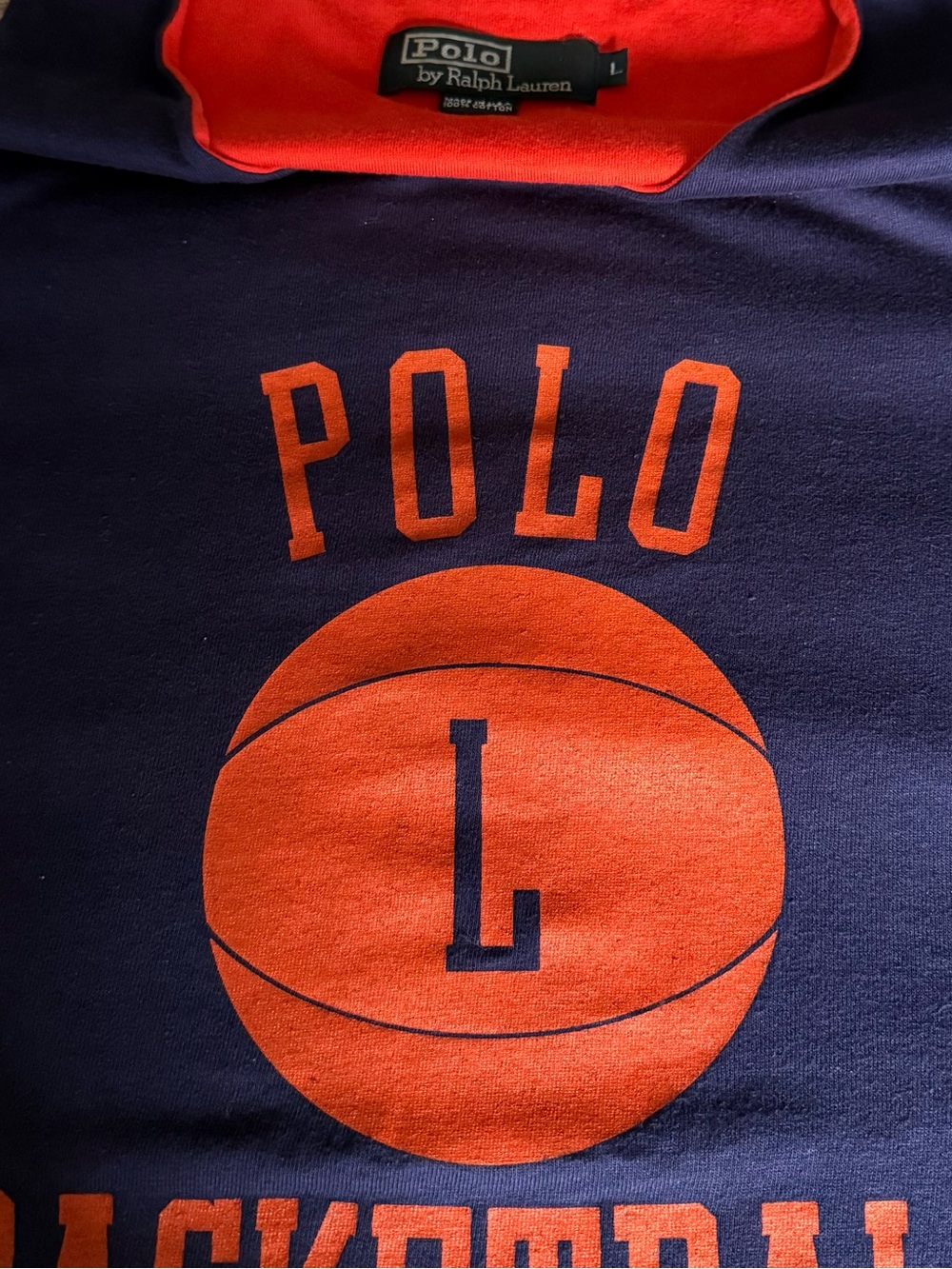 Vintage RARE Polo Ralph Lauren Navy and Orange Polo Basketball Tank Top - Picture 4 of 5
